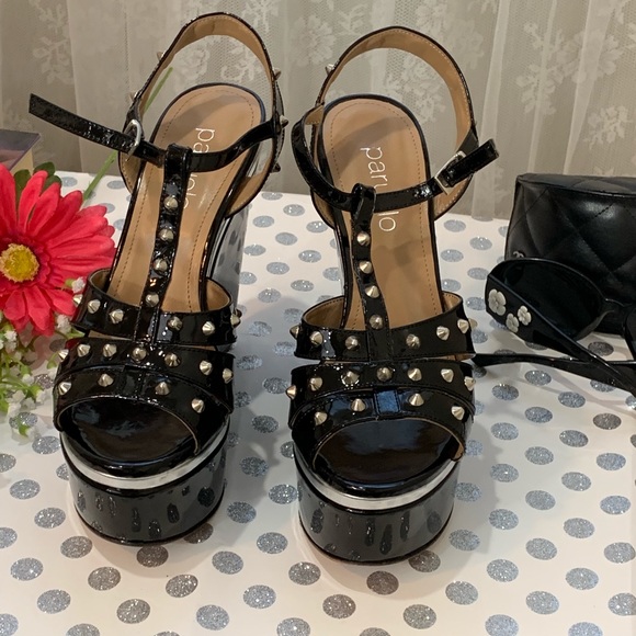 Paruolo 🇦🇷Wedges 🖤Black pattern leather 6 - Picture 2 of 8